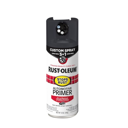 Rust-Oleum Automotive Spray Primer, Dark Gray, Flat, 12oz 384757